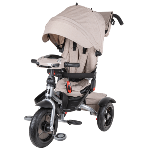 Велосипед коляска Luxury трехколесный с ручкой бежевый / beige фото 1